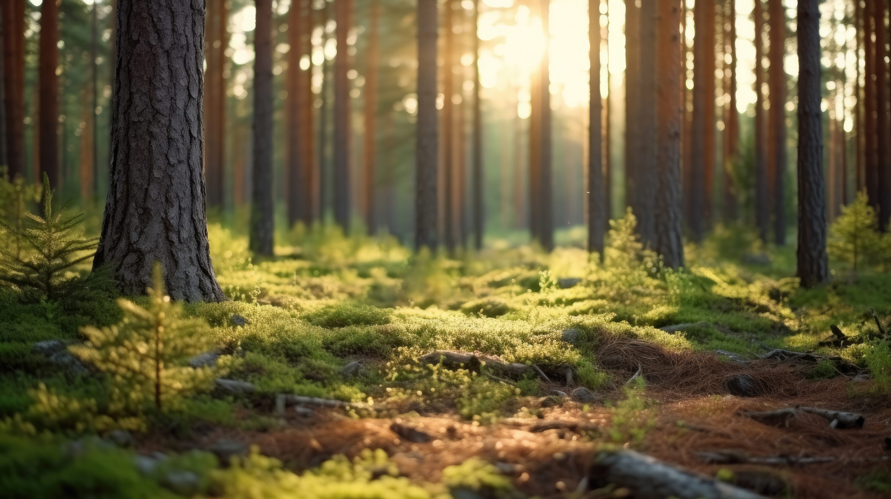 Aluskasvillisuutta ja sammaleikkoa mäntymetsässä