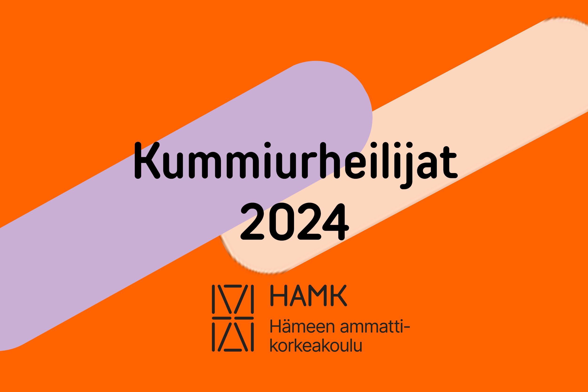 HAMKin graafisen ilmeen päällä teksti Kummiurheilijat 2024