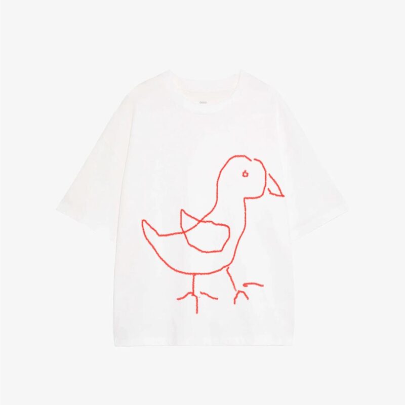 Sketch of a bird on a t-shirt